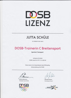 Es ist geschafft - die Lizenz des Deutsch Olypischen Sportbund